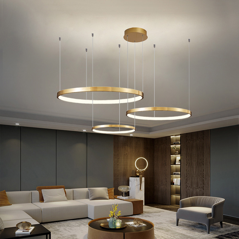 Lampa wisząca Silva IV Smart Home - złote okręgi LED ring 40